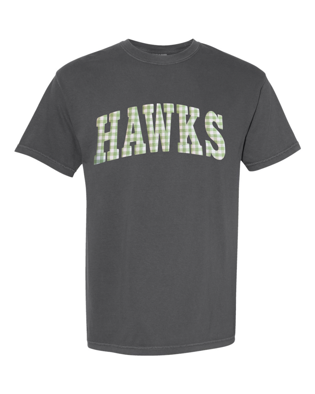 LIGHT GREEN GINGHAM HAWKS - PEPPER TSHRT (YOUTH + ADULT)