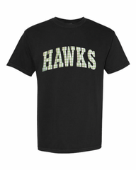 LIGHT GREEN GINGHAM HAWKS - BLACK TSHRT (YOUTH + ADULT)