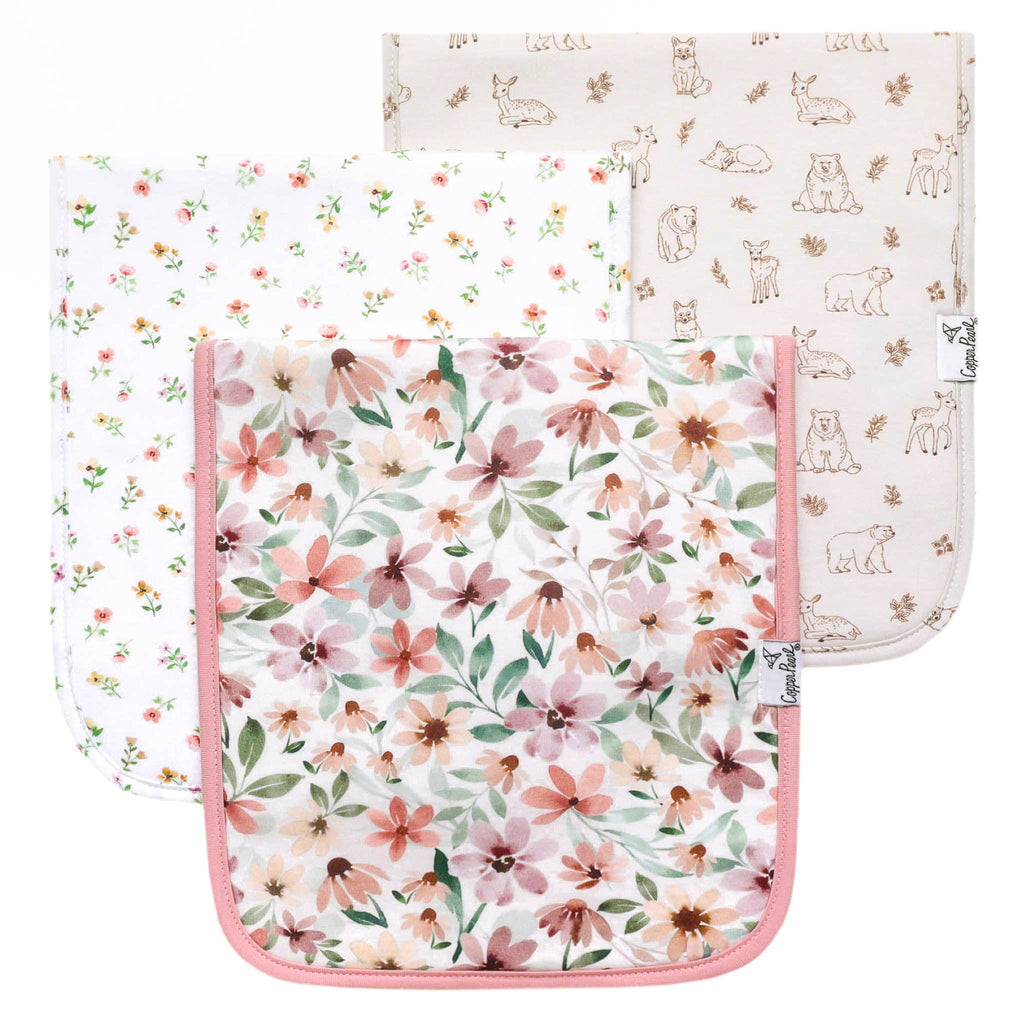 Copper Pearl - 3 Pack Premium Burp Cloths - Natalie