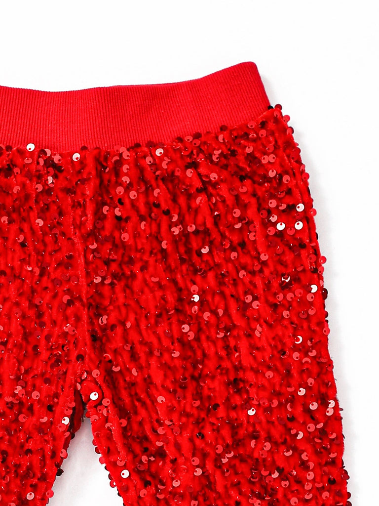 Red Sequin Pants: 4T