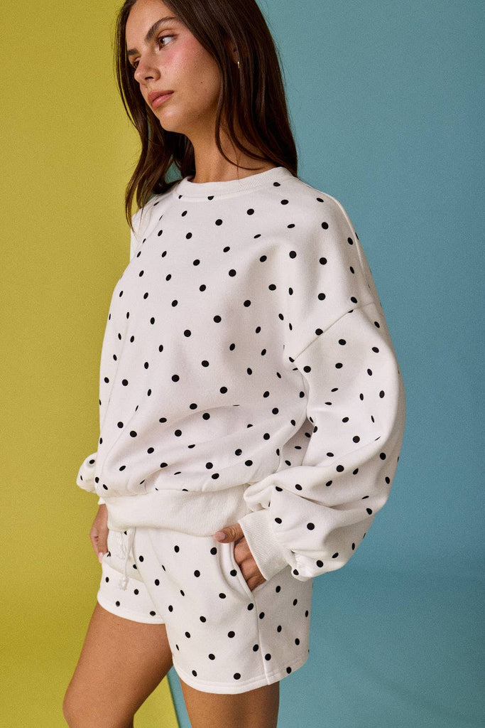 Papermoon - PX19825 - Small Polka Dot Fleece Set: WHITE/BLACK DOT / S-M-L (3-2-1)