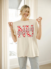 LivyLu - Nebraska Huskers Twisted Check Off WhiteThrifted Tee: L