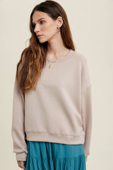 Wishlist Apparel - SCUBA RELAXED CROP SWEATSHIRT / WL22-7352: LIME / S