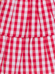 RuffleButts + RuggedButts - Girls Classic Red Gingham Short Sleeve Tiered Dress
: Red / 4T