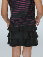RuffleButts + RuggedButts - Girls Black Tiered Active Skort: Black / 3T
