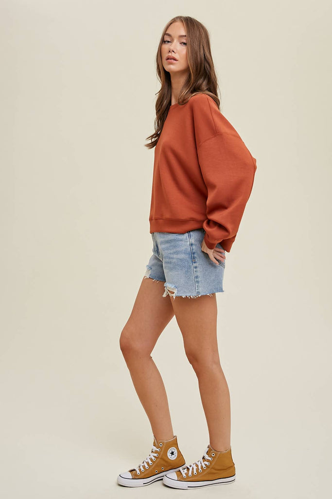 Wishlist Apparel - SCUBA RELAXED CROP SWEATSHIRT / WL22-7352: LIME / S