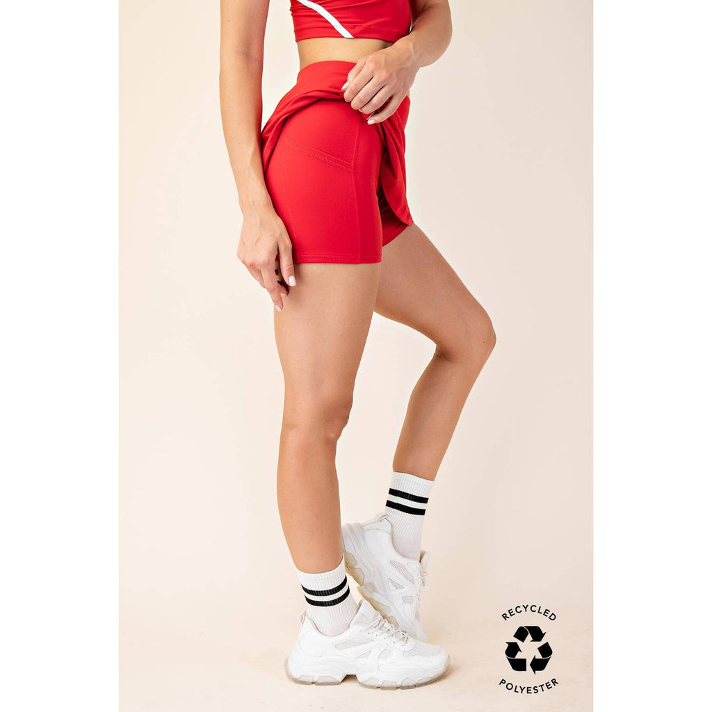 Rae Mode - RECYCLED BUTTER SKORT: Red/White / S-M-L(2-2-2)