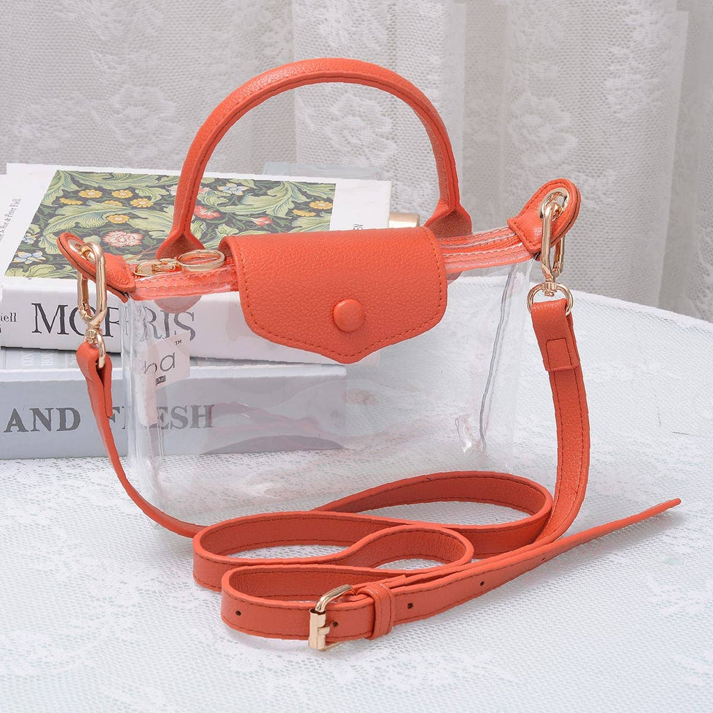 MiMi Wholesale - CB781 Gladys Clear Gameday Mini Crossbody Bag: Red