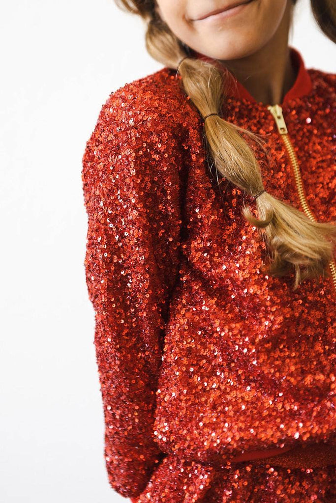 Mila & Rose - Red Sequin Jacket: 2T