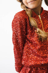 Mila & Rose - Red Sequin Jacket: 11/12