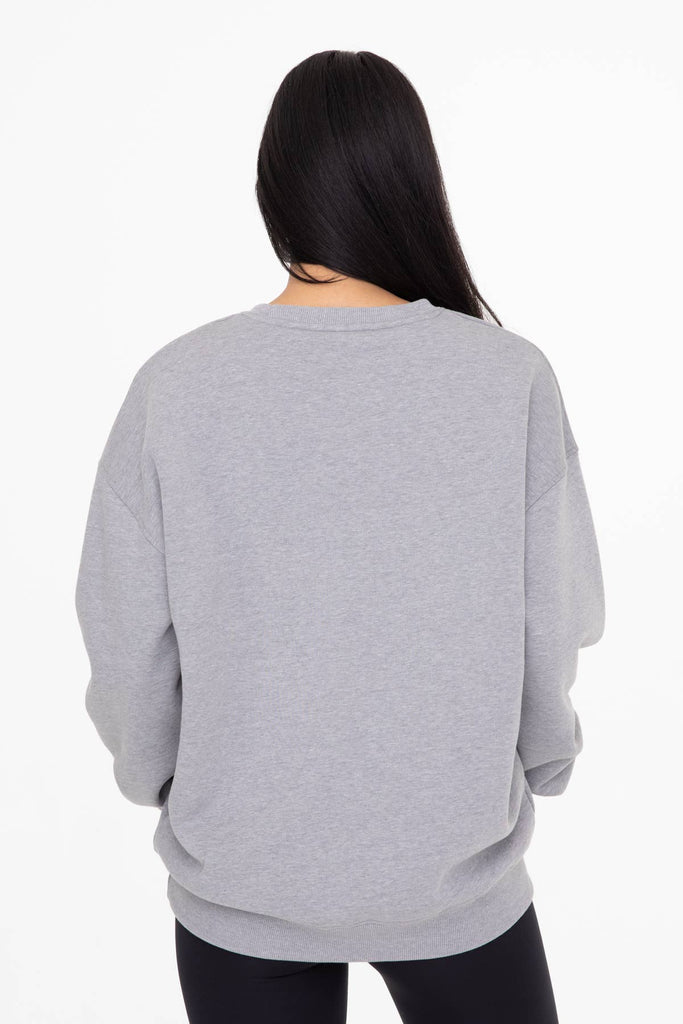 Mono B - Oversized Fleece Sweatshirt: HEATHER GREY / S:M:L (2:2:2)