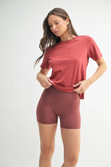 Mono B - Classic Boxy Fit Tee: RED PEAR / S:M:L (2:2:2)