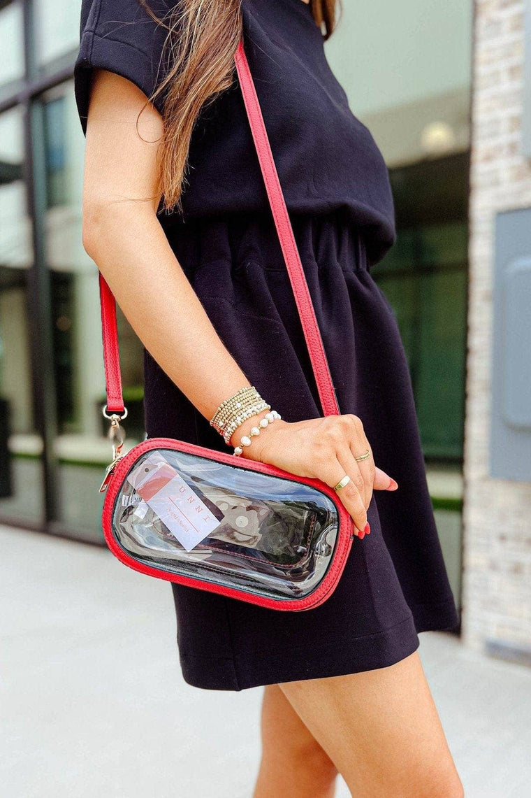 WHITE OVAL CLEAR BAG