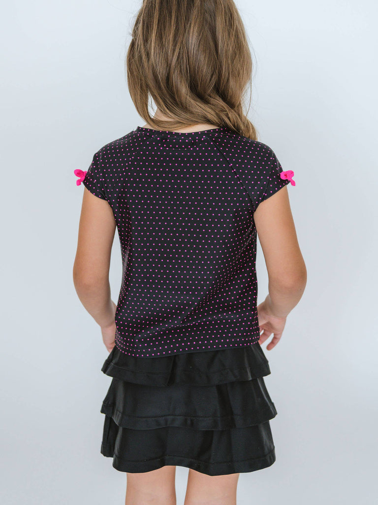 RuffleButts + RuggedButts - Girls Black Tiered Active Skort: Black / 7
