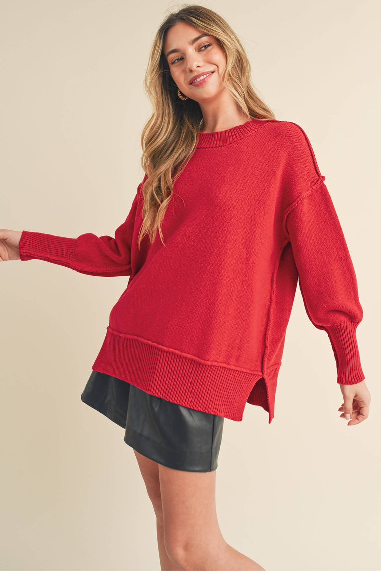 AEMI + CO - 3152DK Ina Sweater: Red / Contemporary / M