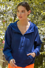 Rae Mode - MODAL SCUBA QUARTER ZIP HODDIE JACKET: H Grey / S-M-L(2-2-2)