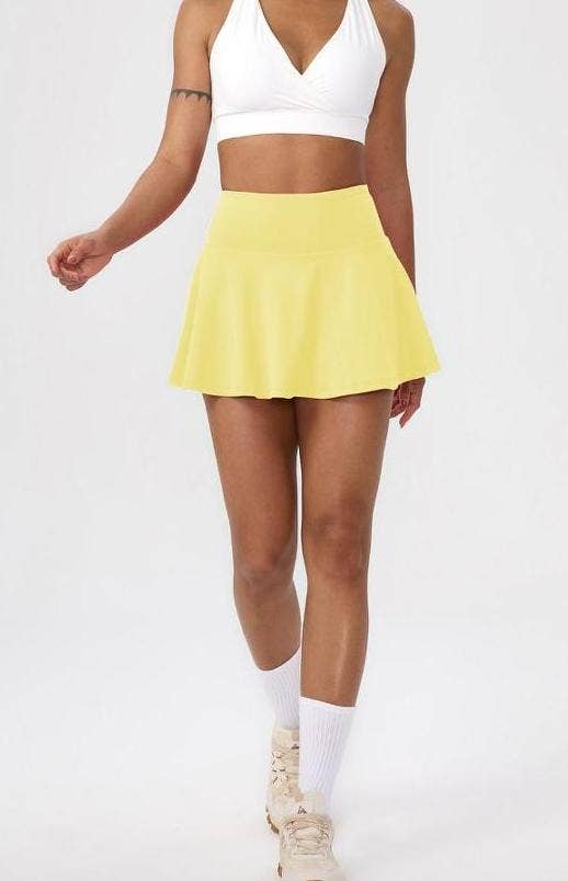Active by Anna-Kaci - High Waist Athletic Skort Built In Shorts Pocket: Red / XL