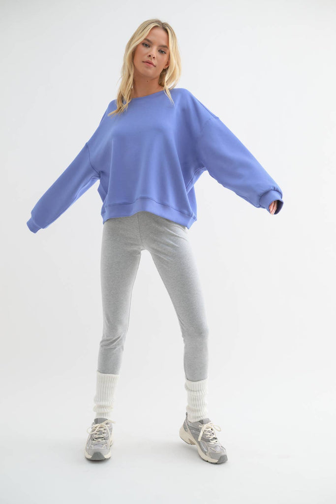 Wishlist Apparel - SCUBA RELAXED CROP SWEATSHIRT / WL22-7352: LIME / S