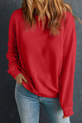 Pretty Bash - Crewneck Long Sleeve Pullover Sweatshirt: Red / S