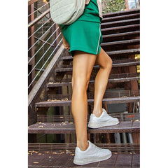 Rae Mode - MODAL SCUBA FLAT PIPING SKORT: Black/Cream / S-M-L(2-2-2)