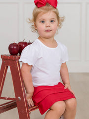 RuffleButts + RuggedButts - Girls Red Tiered Active Skort: Red / 3T