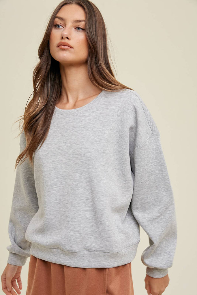 Wishlist Apparel - SCUBA RELAXED CROP SWEATSHIRT / WL22-7352: LIME / S