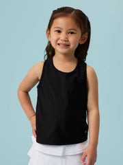RuffleButts + RuggedButts - Girls Black Active Tank Top: Black / 12