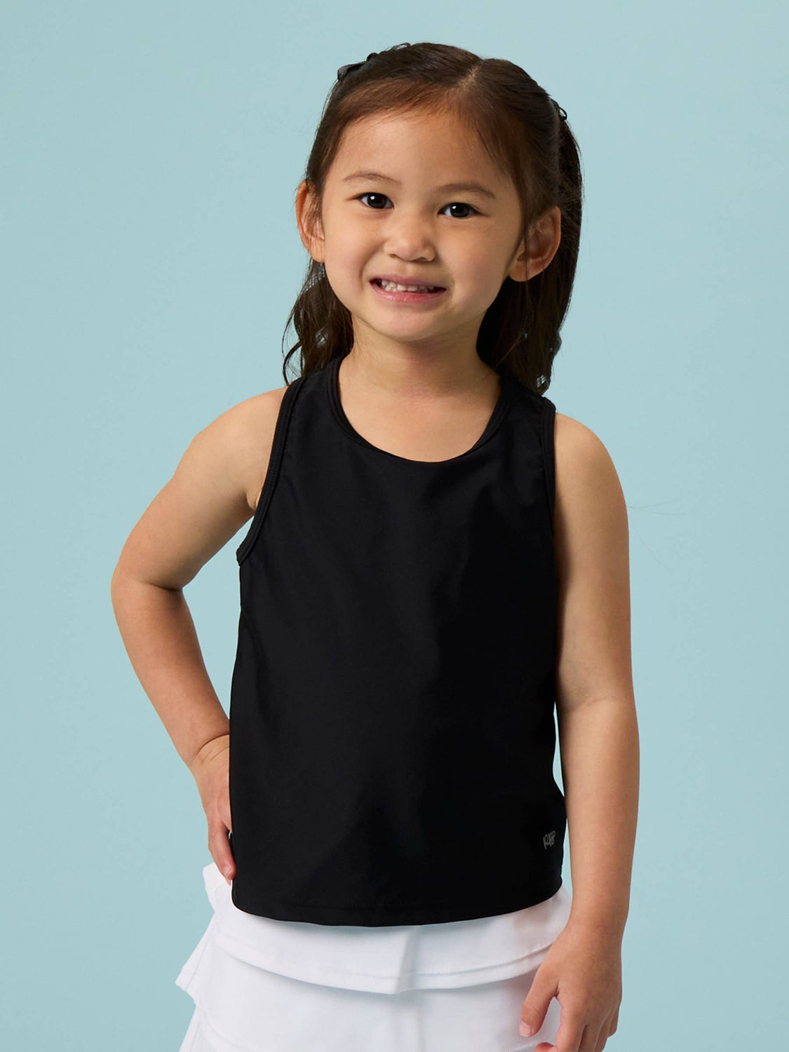 RuffleButts + RuggedButts - Girls Black Active Tank Top: Black / 5