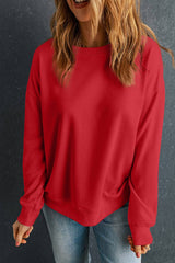 Pretty Bash - Crewneck Long Sleeve Pullover Sweatshirt: Red / M
