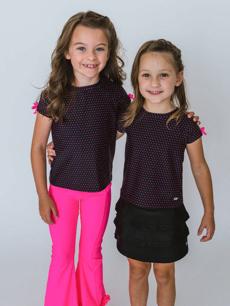 RuffleButts + RuggedButts - Girls Black Tiered Active Skort: Black / 12
