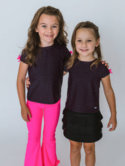 RuffleButts + RuggedButts - Girls Black Tiered Active Skort: Black / 7