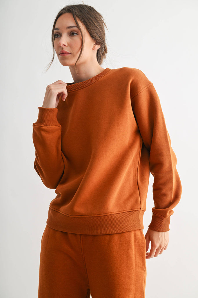 Mono B - Classic Fit Fleece Sweatshirt: PEARLED IVORY / S:M:L (2:2:2)