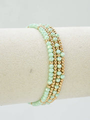 MiMi Wholesale - CB2285 4 Piece CCB Glass Bead Stretch Bracelet Set: Red White