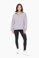 Mono B - Oversized Half Zip Pullover: Black / S:M:L (2:2:2)