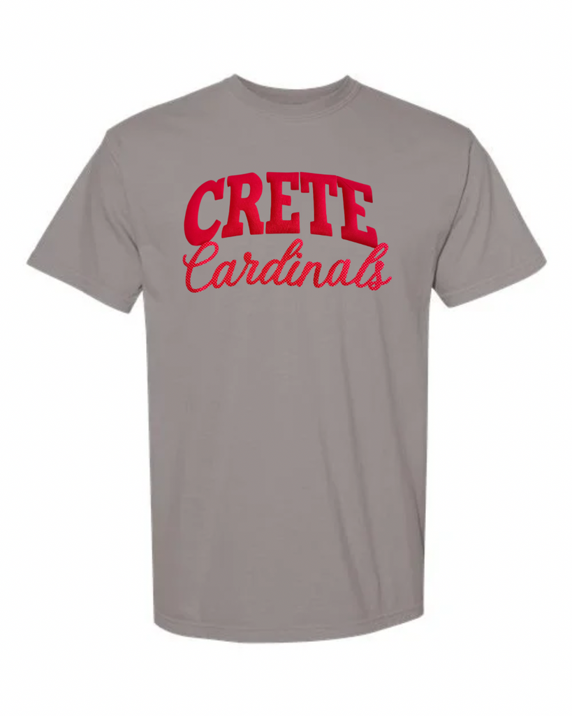 RED CRETE RED POLKA DOT CARDINALS - GREY TEE (YOUTH + ADULT)