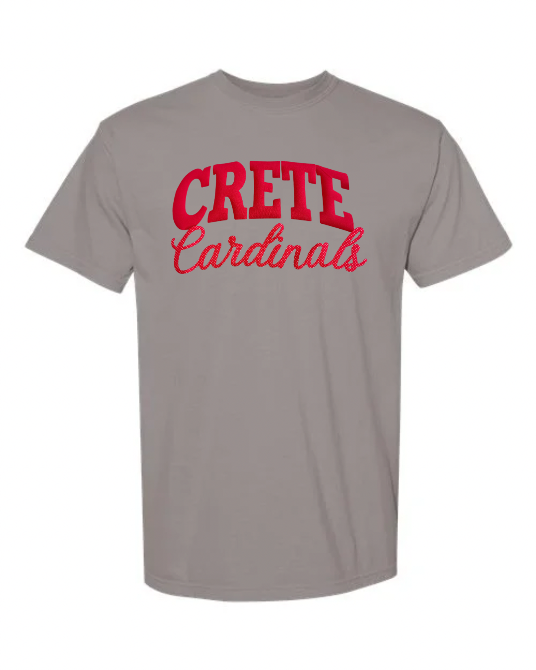 RED CRETE RED POLKA DOT CARDINALS - GREY TEE (YOUTH + ADULT)