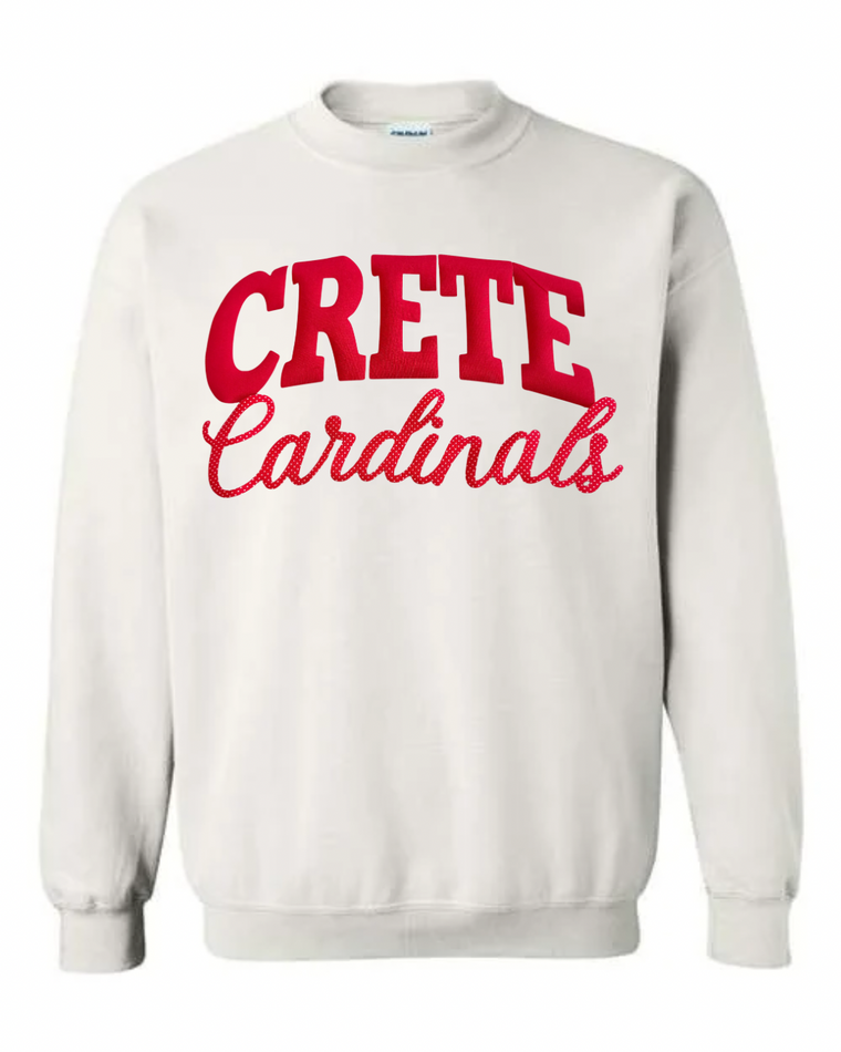 RED CRETE RED POLKA DOT CARDINALS - WHITE CREW (YOUTH + ADULT)