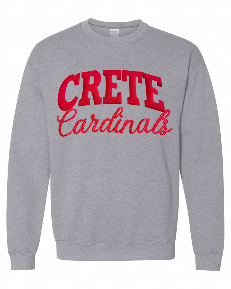 RED CRETE RED POLKA DOT CARDINALS - GREY CREW (YOUTH + ADULT)