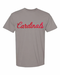 RED POLKA DOT CARDINALS - GREY TEE (YOUTH + ADULT)