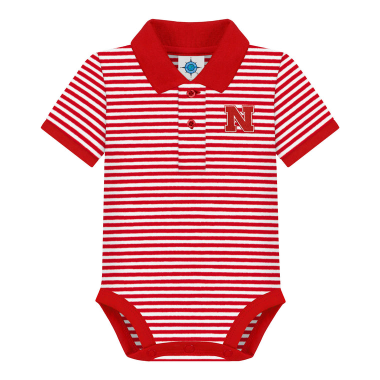 Creative Knitwear - Nebraska Cornhuskers Striped Infant Bodysuit: Red / 3-6 Months