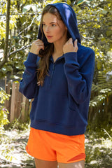 Rae Mode - MODAL SCUBA QUARTER ZIP HODDIE JACKET: H Grey / S-M-L(2-2-2)