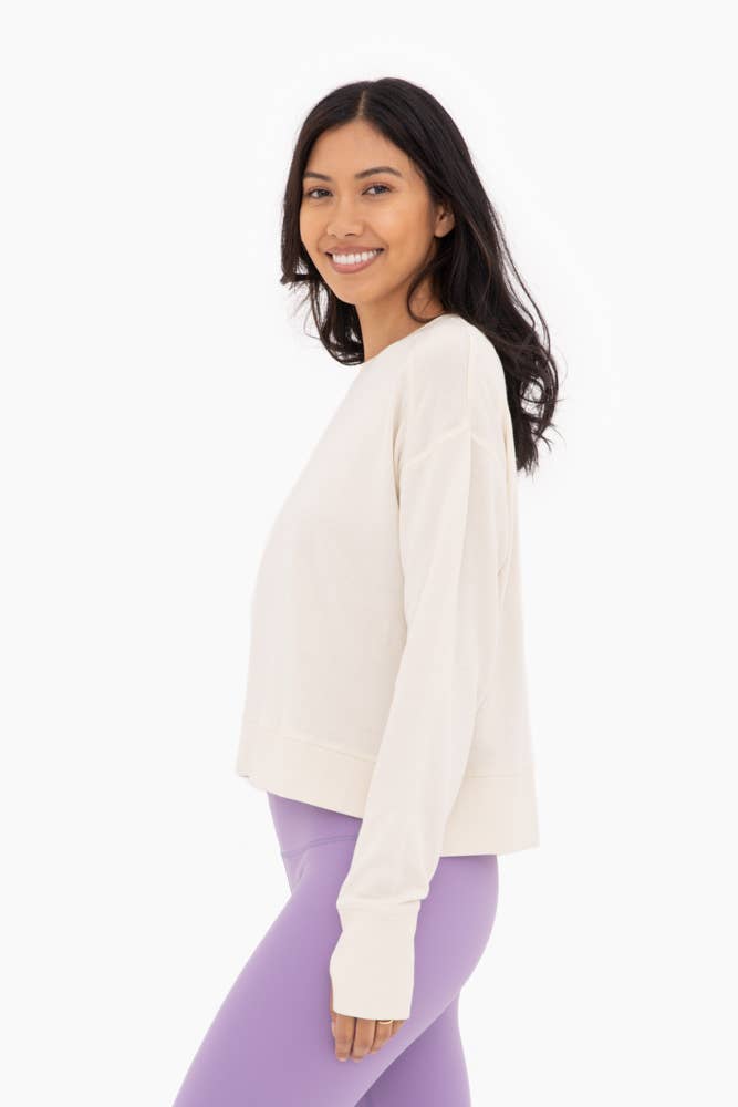 Mono B - Mono B GREEN - Organic Cotton Blend Crew Neck: NATURAL / S:M:L (2:2:2)