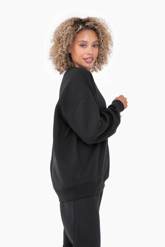 Mono B - Oversized Fleece Sweatshirt: TOAST / S:M:L (2:2:2)