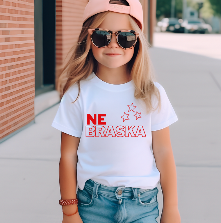 Under The Lights Designs - Nebraska Kids Graphic T Shirt: YS