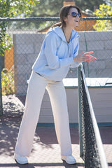 Rae Mode - MODAL SCUBA QUARTER ZIP HODDIE JACKET: H Grey / S-M-L(2-2-2)