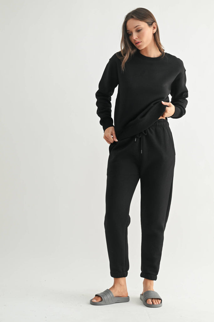 Mono B - Classic Fit Fleece Sweatshirt: PEARLED IVORY / S:M:L (2:2:2)