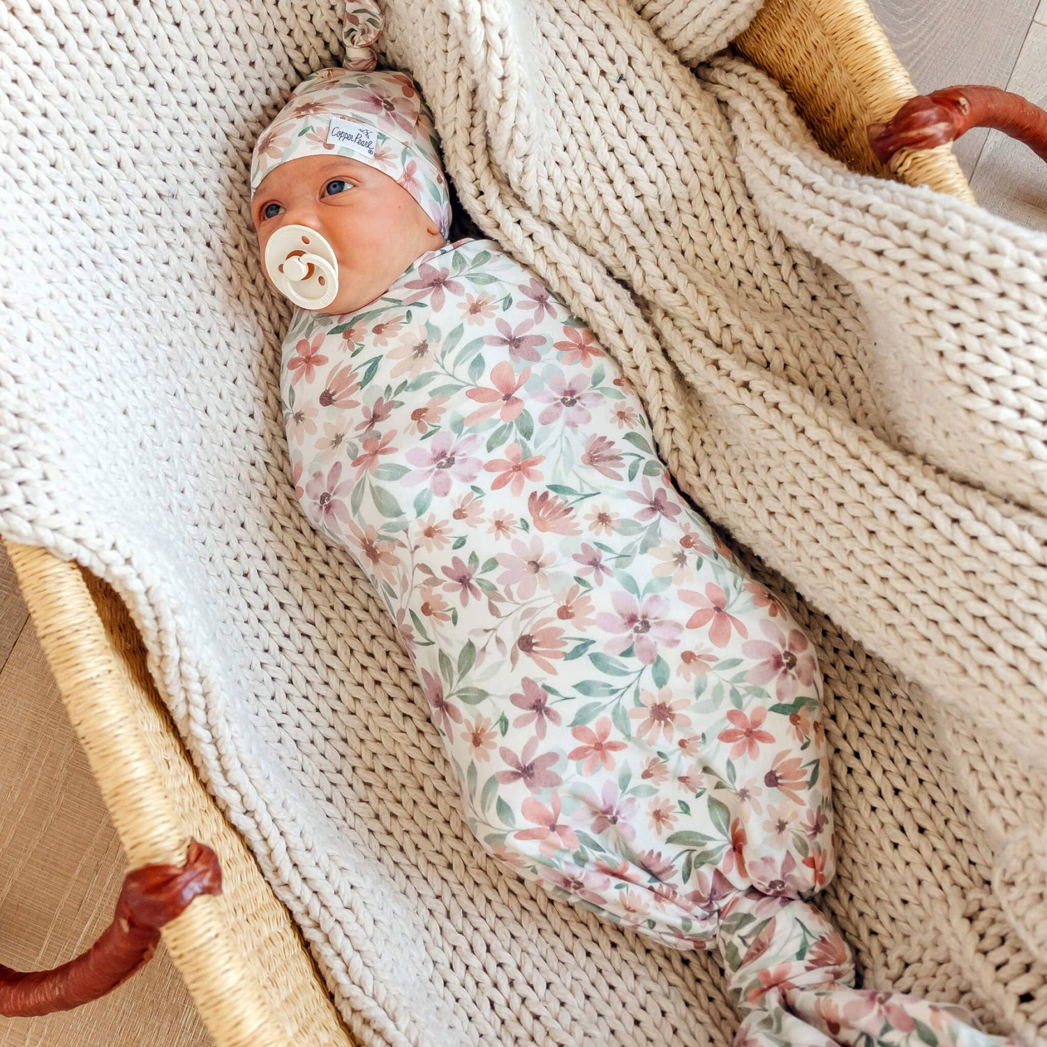 Copper Pearl - Knit Swaddle Blanket - Natalie