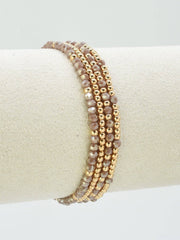 MiMi Wholesale - CB2285 4 Piece CCB Glass Bead Stretch Bracelet Set: Red White