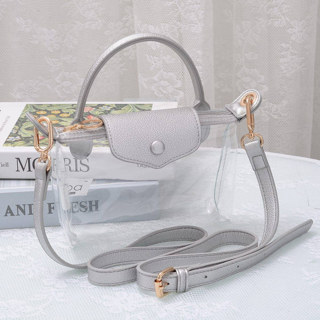 MiMi Wholesale - CB781 Gladys Clear Gameday Mini Crossbody Bag: Red