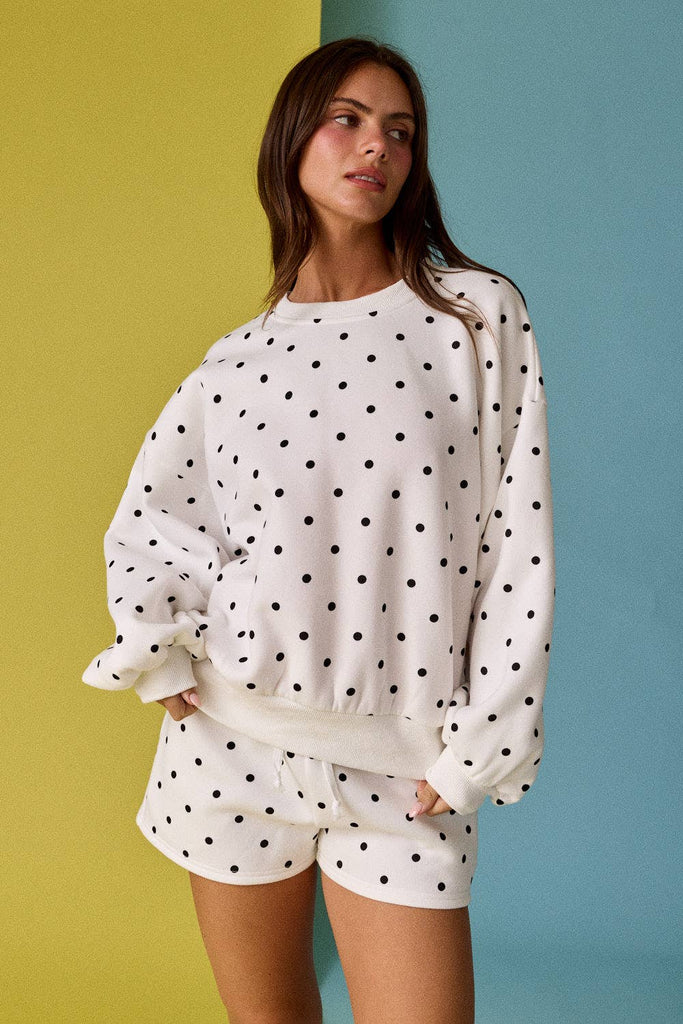 Papermoon - PX19825 - Small Polka Dot Fleece Set: WHITE/BLACK DOT / S-M-L (3-2-1)